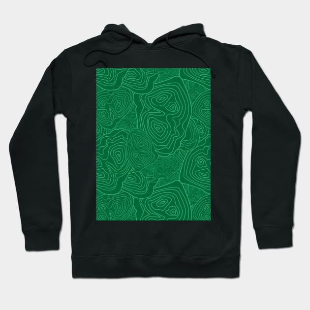 Topographic Map Pattern Green Version Hoodie by Design_Lawrence